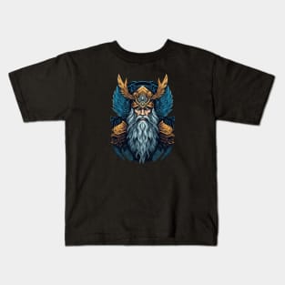 Odin Norse God, Allfather King of Gods Kids T-Shirt
